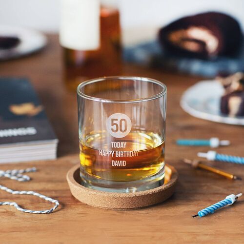 Personalised Special Age Birthday Whisky Glass For Him
