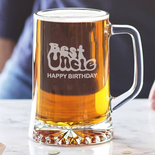 Personalised Uncle Birthday Glass