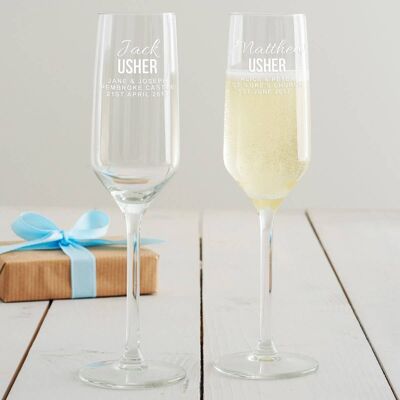 Personalised Usher Wedding Glass