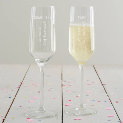 Personalised Wedding Role Proposal Glass For Her
