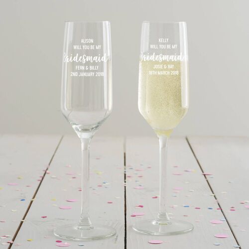 Personalised ‘Be My Bridesmaid?’ Glass