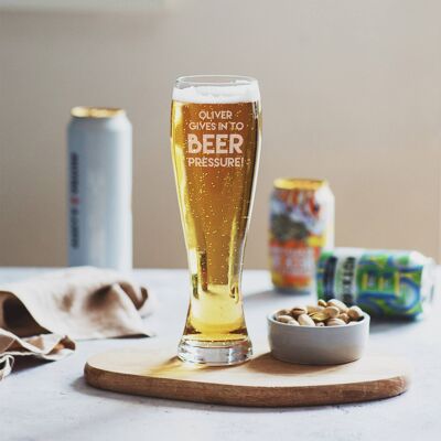 Personalised ‘Beer Pressure’ Glass