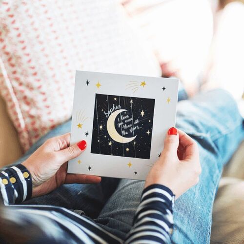 Personalised ‘Moon And Stars’ Reveal Card