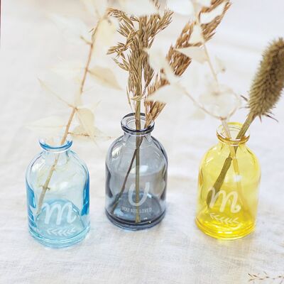 Personalised ‘Mum’ Coloured Bottle Bud Vases