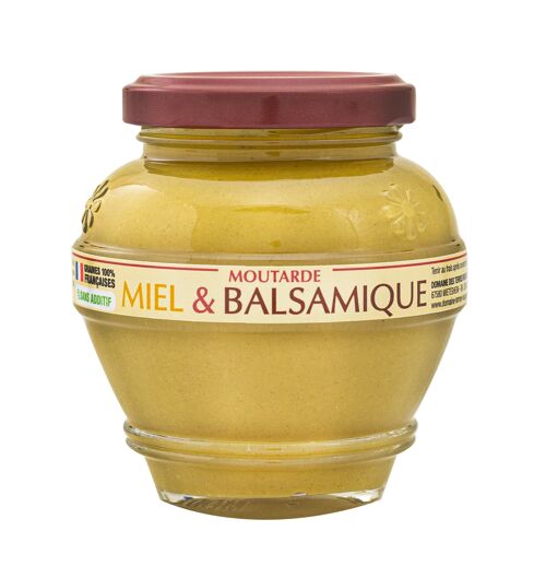 Moutarde au Miel et Balsamique 100% graines françaises sans additifs 200g