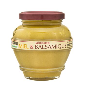 Moutarde au Miel et Balsamique 100% graines françaises sans additifs 200g 1