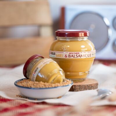 Honey and Balsamic Mustard 100% French seeds without additives 200g