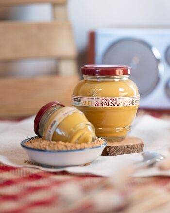 Moutarde au Miel et Balsamique 100% graines françaises sans additifs 200g 2