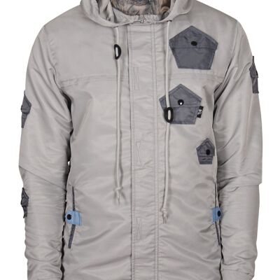 Frosty Nylon Track Windbreaker Jacket - Cloud Gray