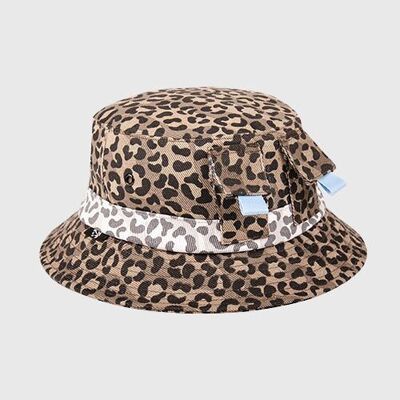 Cappello da pescatore in denim leopardato Tropics