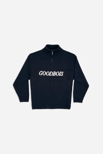 GOODBOIS - TRADEMARK KNIT HALFZIP MARINE 1