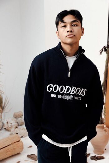 GOODBOIS - TRADEMARK KNIT HALFZIP MARINE 2