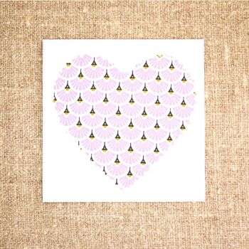 Carte postale coeur tissu coton 5
