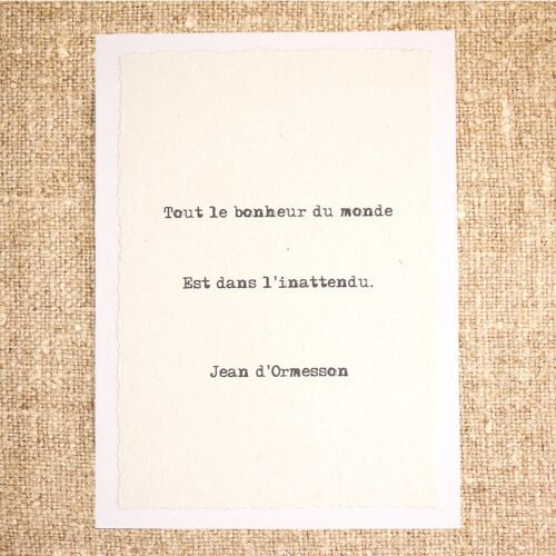 Carte postale citation Jean d'Ormesson