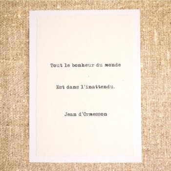 Carte postale citation Jean d'Ormesson 1