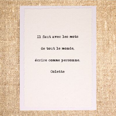 Colette's words card