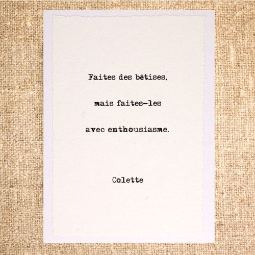 Carte postale citation Colette 3