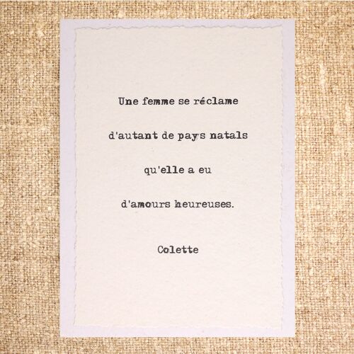 carte postale citation Colette 4