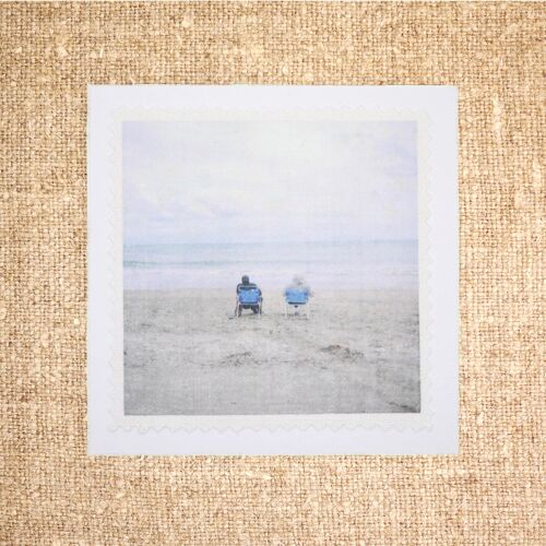 Carte postale photo sur lin Sea for two