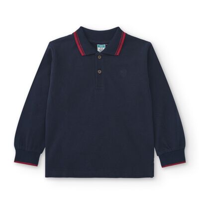 Boy's navy-blue Polo shirt CRASTES