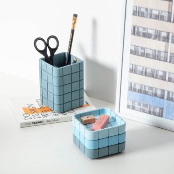 Rangement de Bureau Tile - Bleu Acier 8