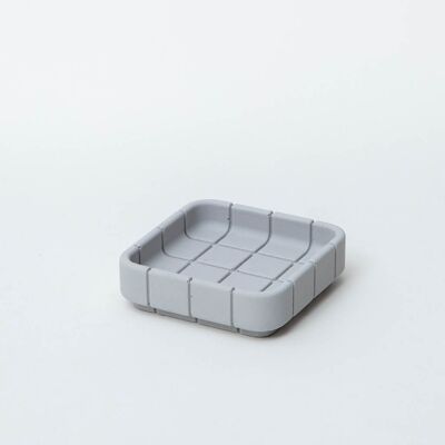 Piatto quadrato per piastrelle - grigio cenere
