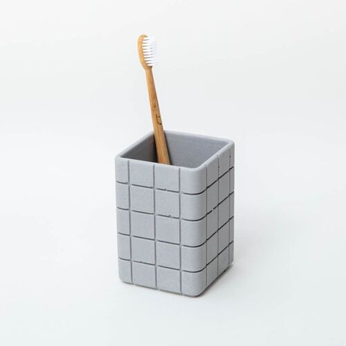 Tile Toothbrush Holder - Ash Grey