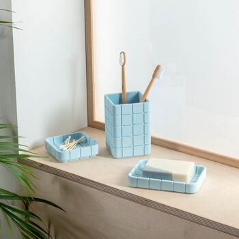 Porte-Brosse à Dents Tile - Bleu Acier 2