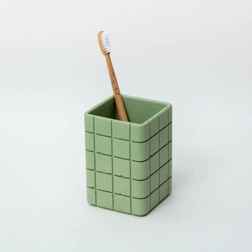 Tile Toothbrush Holder - Palm Green