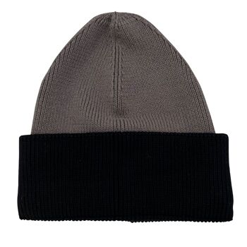 CASQUETTE COTON COLOR BLOCKING NOIR GRIS OURLET EN NOIR VA002_18