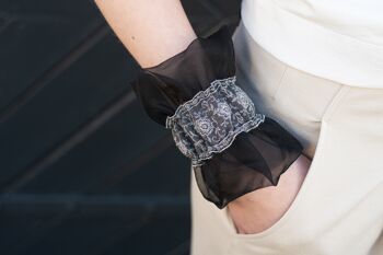 Gantelets en organza Petri noir