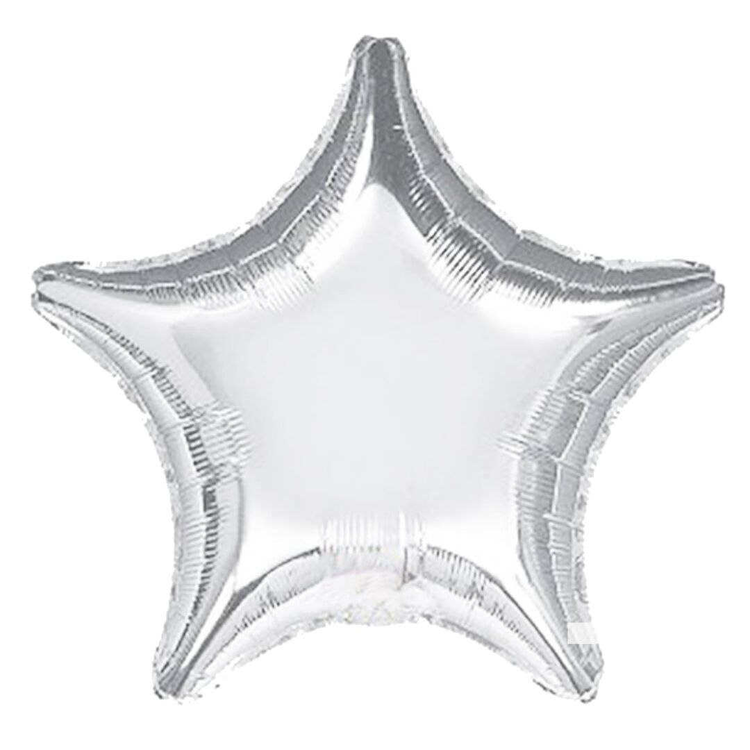 Palloncino in foil a forma di stella - argento