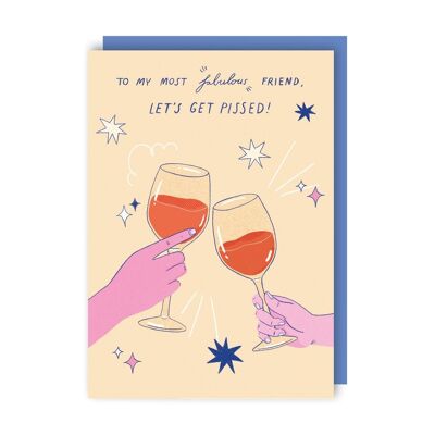 Let's Get Pissed Card pack of 6
