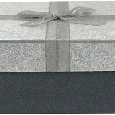 Dark Grey Box with Silver Lid - 29 x 21 x 9 cm