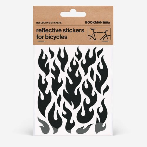 Reflective Stickers Flames Black