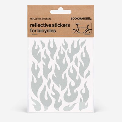 Reflective Stickers Flames White