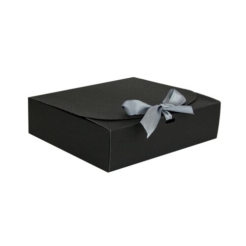 Pack of 12 Black Kraft Box with Grey Ribbon