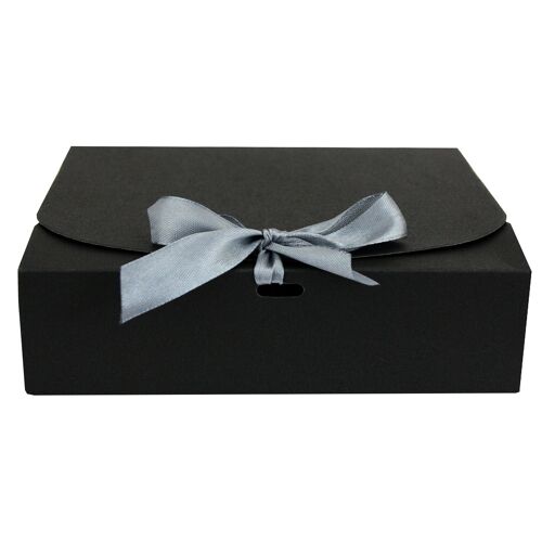 Pack of 12 Black Kraft Box with Grey Ribbon