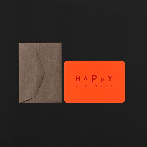 MINI CARTE + ENVELOPPE HAPPY BIRTHDAY rouge