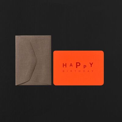 MINI CARTE + ENVELOPPE HAPPY BIRTHDAY rouge
