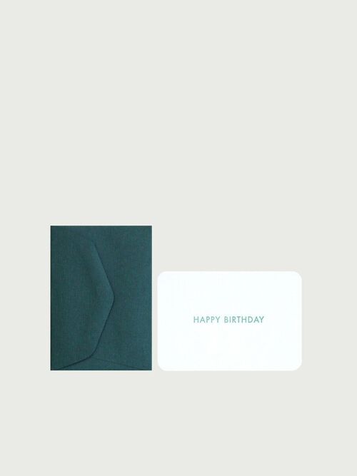 MINI CARTE + ENVELOPPE HAPPY BIRTHDAY vert