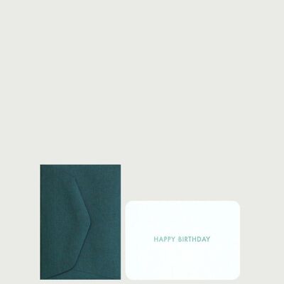 MINI CARTE + ENVELOPPE HAPPY BIRTHDAY vert