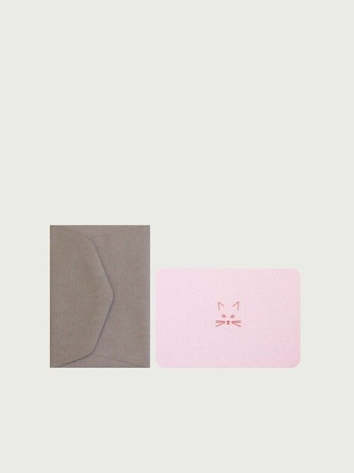 Mini carte + enveloppe chat