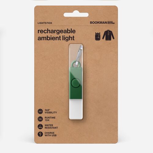Rechargeable Ambient Light - Zipper Lightstick Green