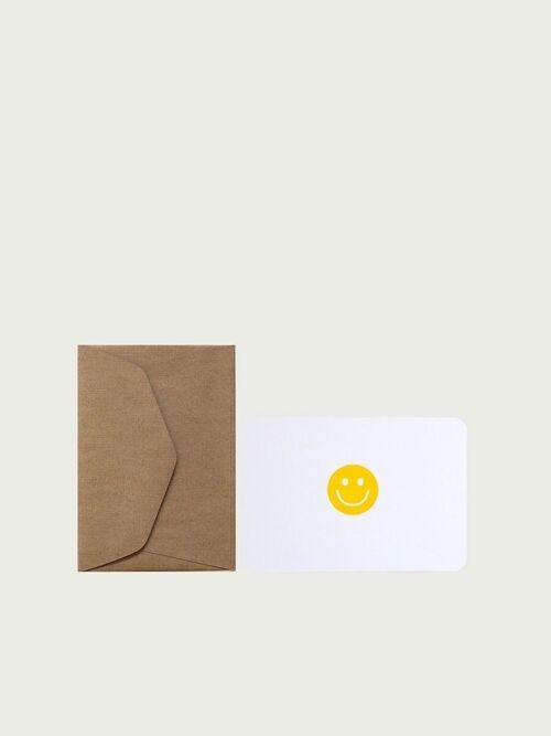 Mini carte + enveloppe smiley jaune