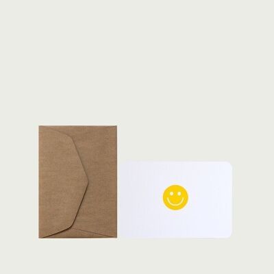 Mini carte + enveloppe smiley jaune