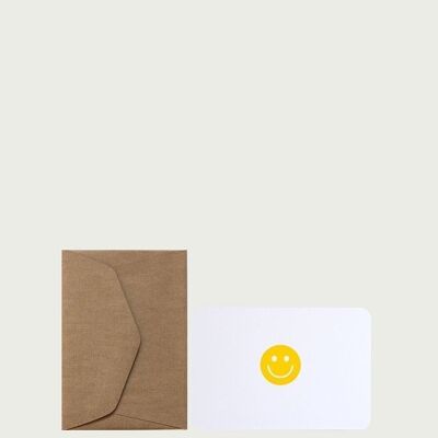 Mini carte + enveloppe smiley jaune