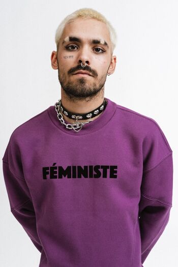 Sweatshirt cropped : FÉMINISTE  ✊ 3