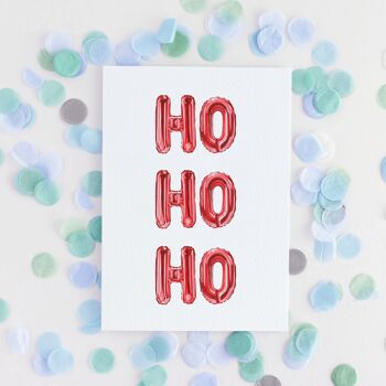 Carte de voeux de Noël ballon aquarelle Ho Ho Ho 3