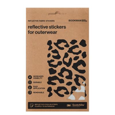 Reflective Fabric Stickers Leopard Silver